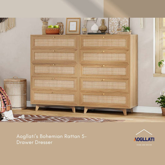 Natural Meets Practical: Styling with a Boho-Chic Rattan Dresser