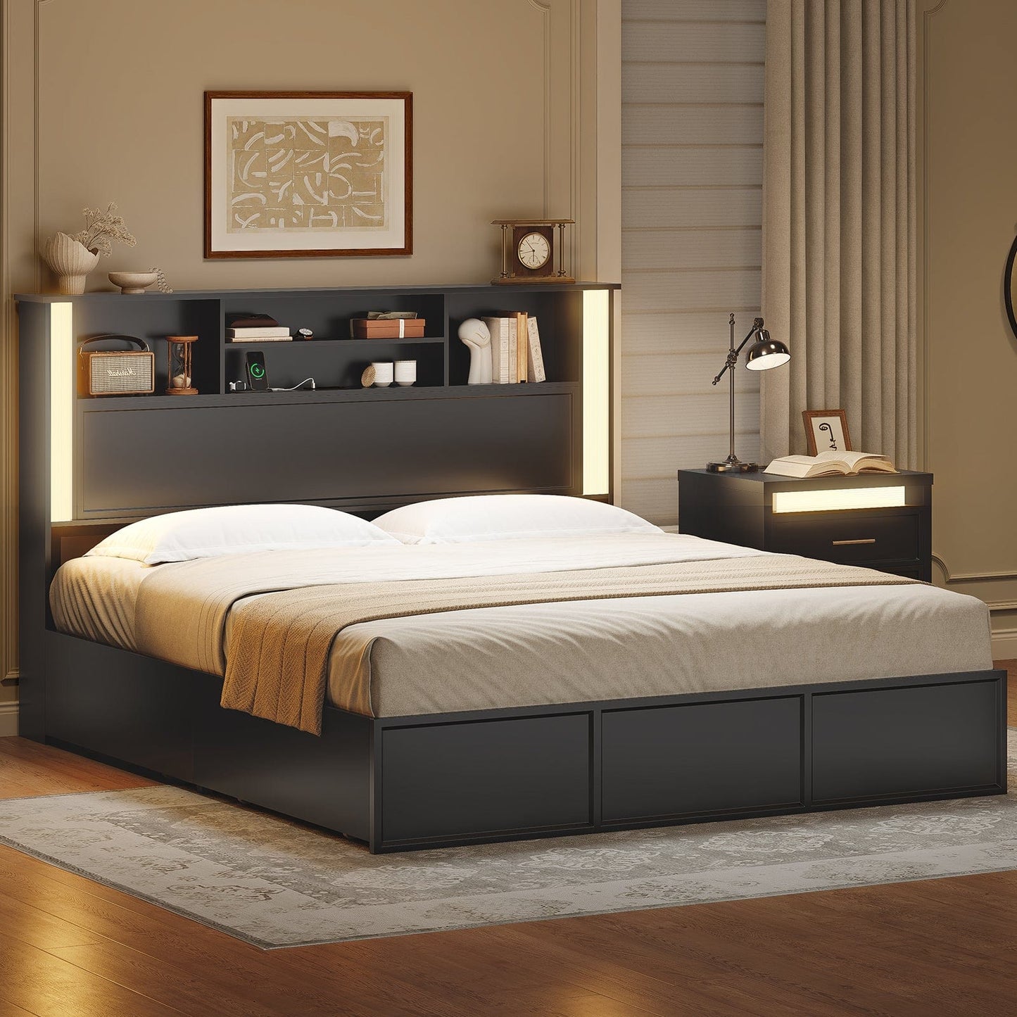 AOGLLATI Bed Frame 3 Color- Lightbox Bed Frame