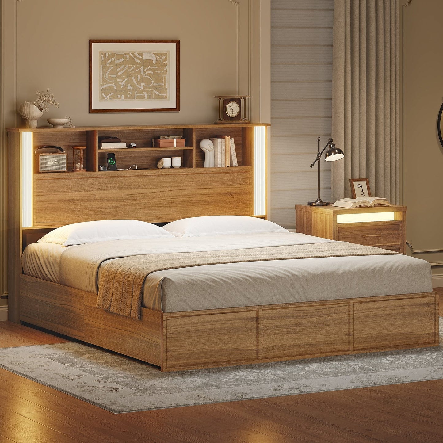 AOGLLATI Bed Frame 3 Color- Lightbox Bed Frame