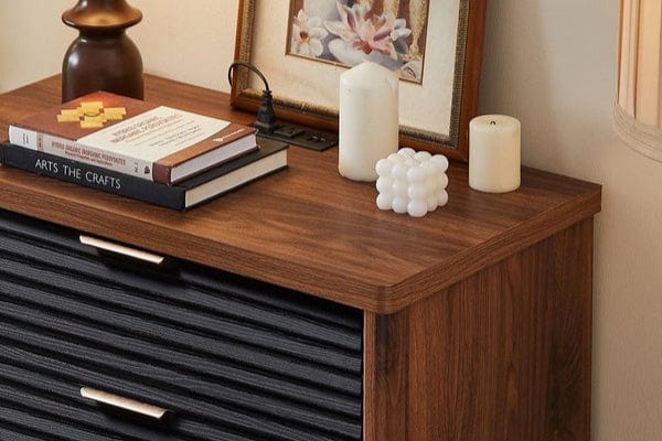 Aogllati Slanted Louvre Design Wooden Dresser