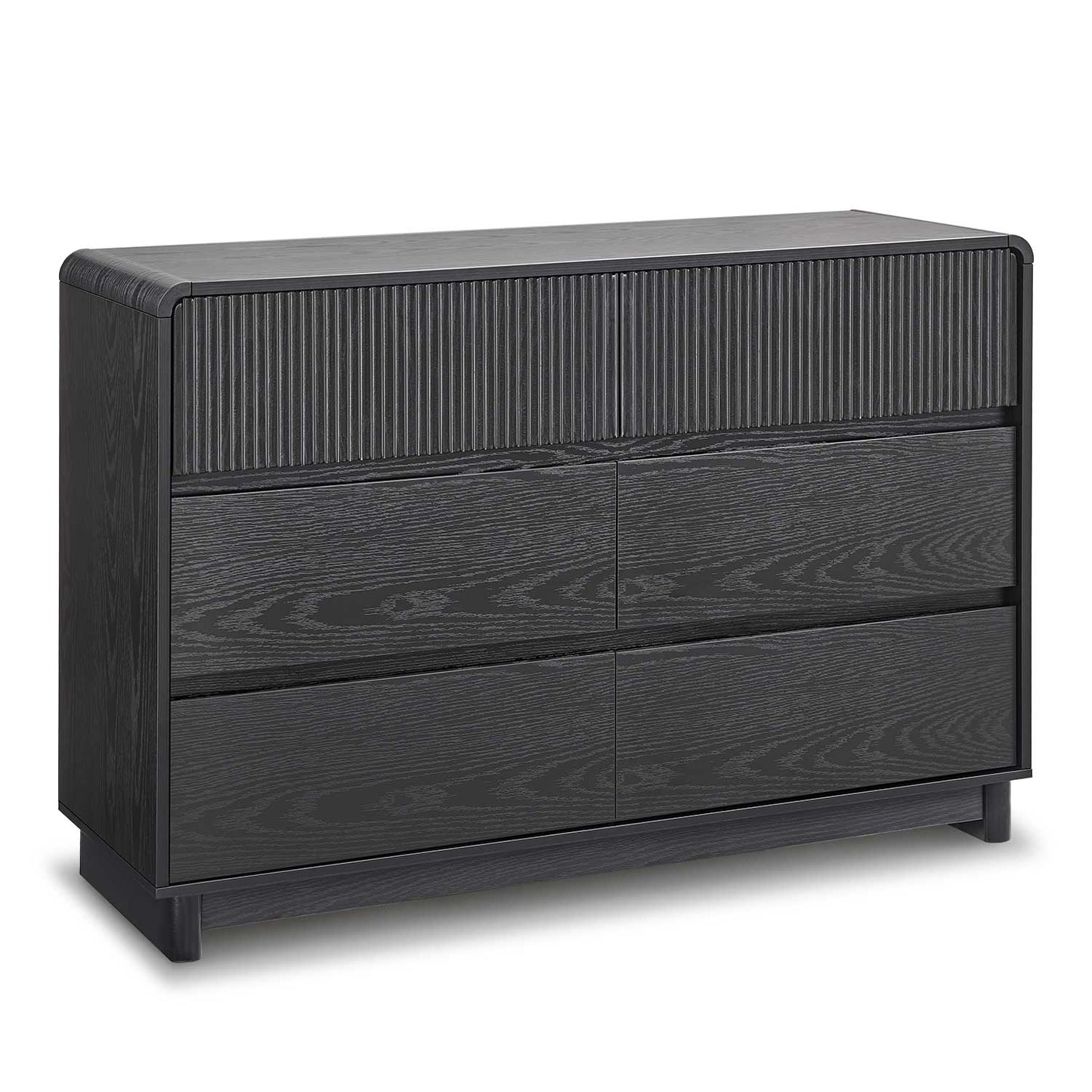 AOGLLATI Dresser Black / Engineered Wood / Modern Mid Century Modern 6-Drawer Dresser Black