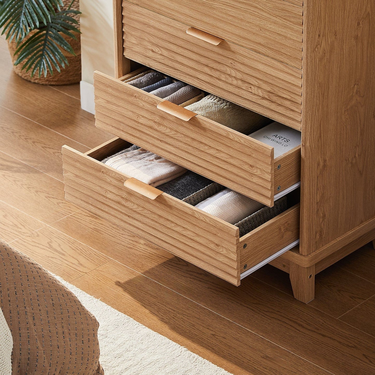 AOGLLATI Dresser Natural / Engineered Wood / Retro AOGLLATI Retro Tall Dresser
