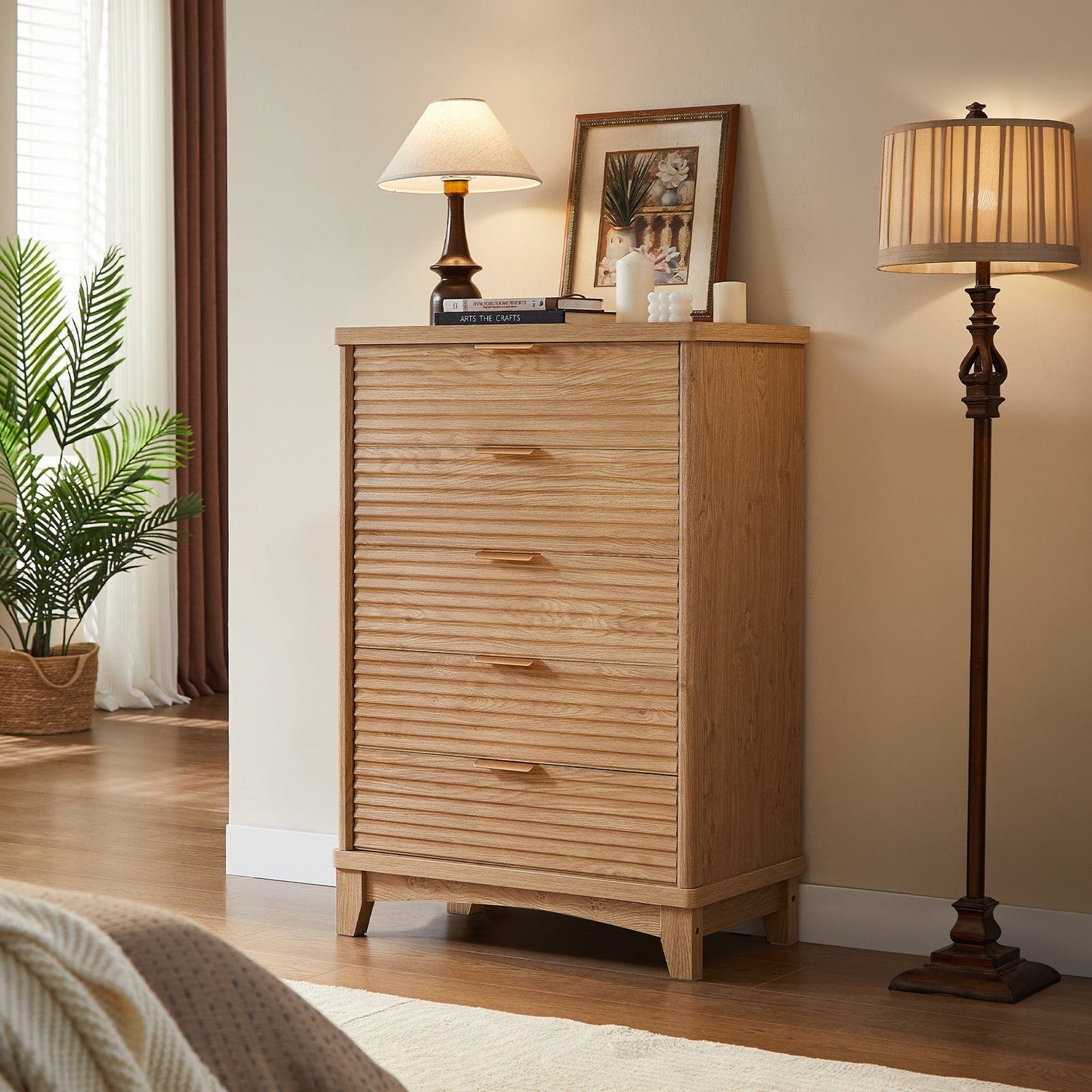 AOGLLATI Dresser Natural / Engineered Wood / Retro AOGLLATI Retro Tall Dresser