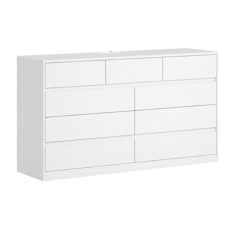 AOGLLATI Dresser White / Engineered Wood / Modern Wooden White Dresser 9 Drawers