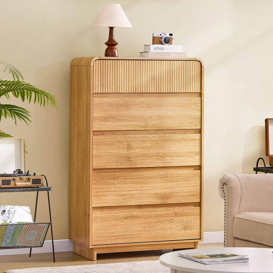 AOGLLATI Dresser Wood / Engineered Wood / Modern Mid Century Modern 5-Drawer Dresser Wood