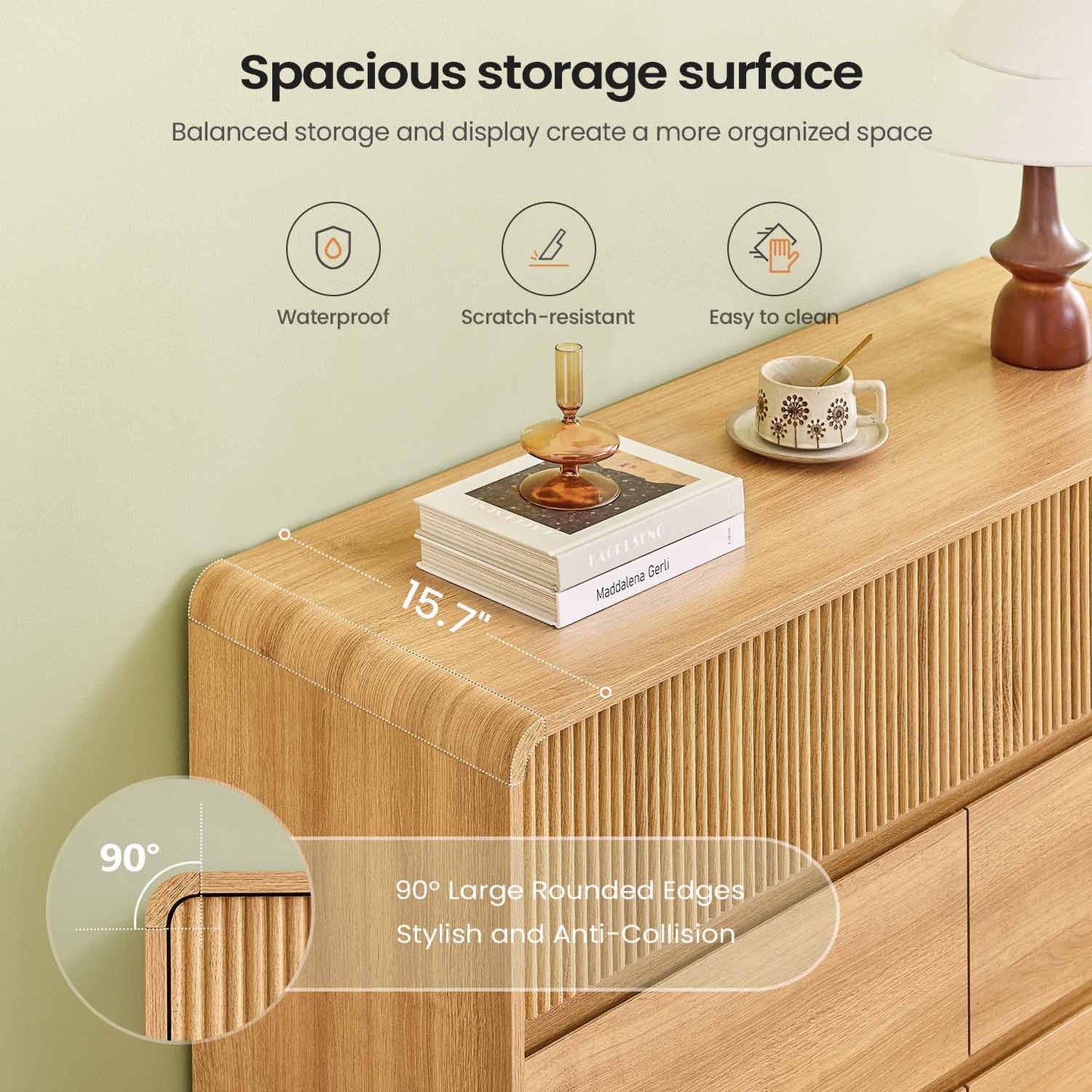 AOGLLATI Dresser Wood / Engineered Wood / Modern Mid Century Modern 9-Drawer Dresser Wood