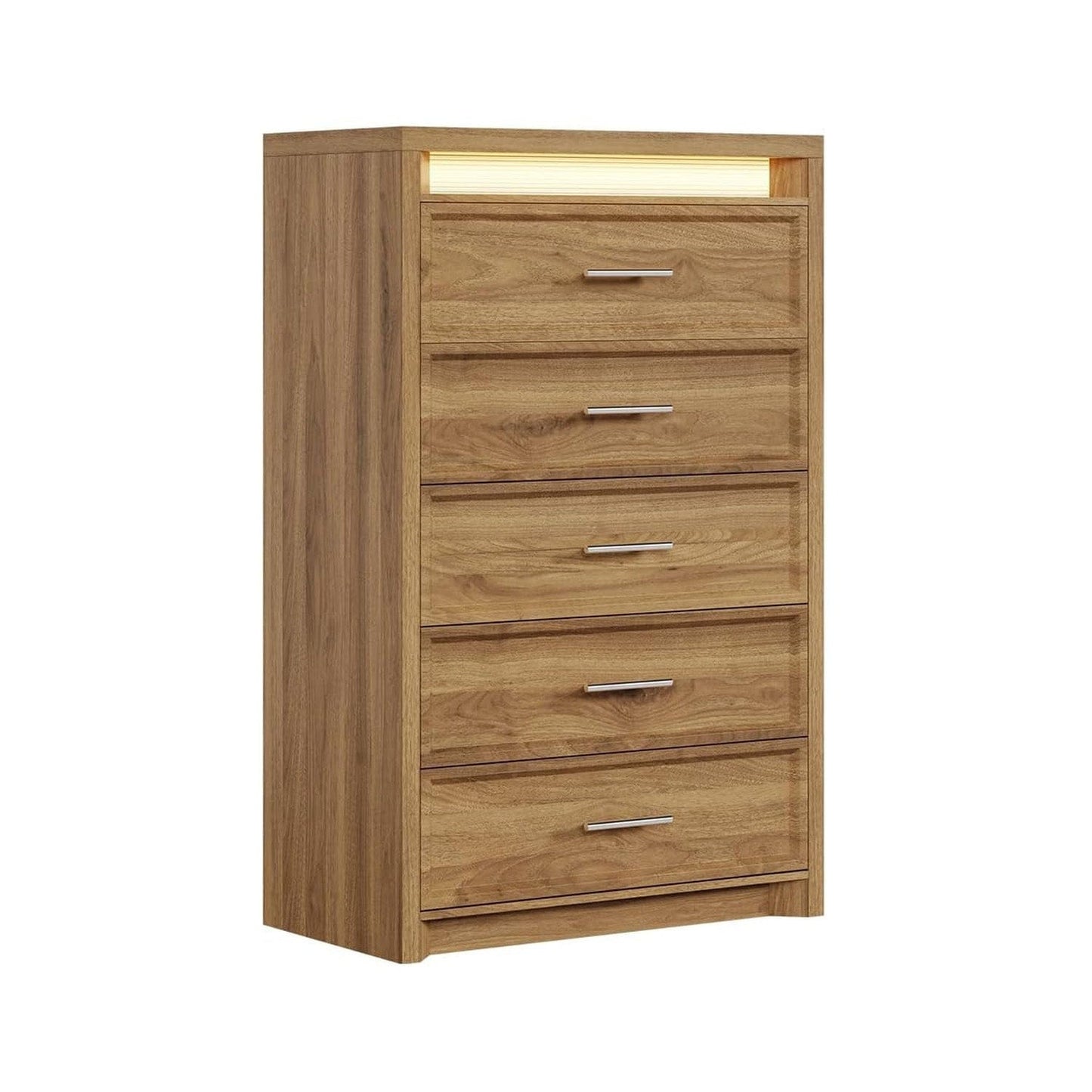 AOGLLATI Dresser Wood / Engineered Wood / Modern Wood Tall Dresser with Lightbox
