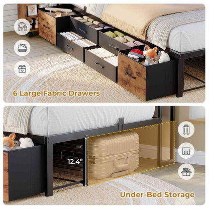 AOGLLATI Twin Corner Bed Frame with Bookcase and Hidden Storage Daybed with Charging Station and Led Lights for Kids Teens
