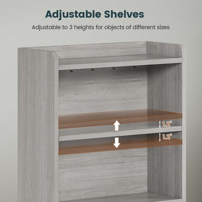 AOGLLATI 51.8 Inch Tall Nightstand with Charging Station and LED Lights Night Stand with 3 Drawers and Storage Shelves