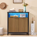AOGLLATI Sideboard Storage Cabinet Buffet Table with Storage & Led Lights Coffee Bar Cabinet for Kitchen Entryway Living Room