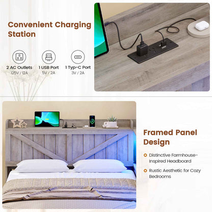 AOGLLATI Twin Corner Farmhouse Bed with 6 Drawers and Hidden Storage Daybed with Charging Station and L-Shape Top Storage 2 Bookcase