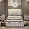 AOGLLATI Bed Frame AOGLLATI Bed Frame with 4 Drawers, Upholstered LED Bed Frame with Adjustable Flowers Headboard