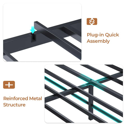 AOGLLATI Bed Frame AOGLLATI Bed Frame with Charging Station and Led Lights Grey