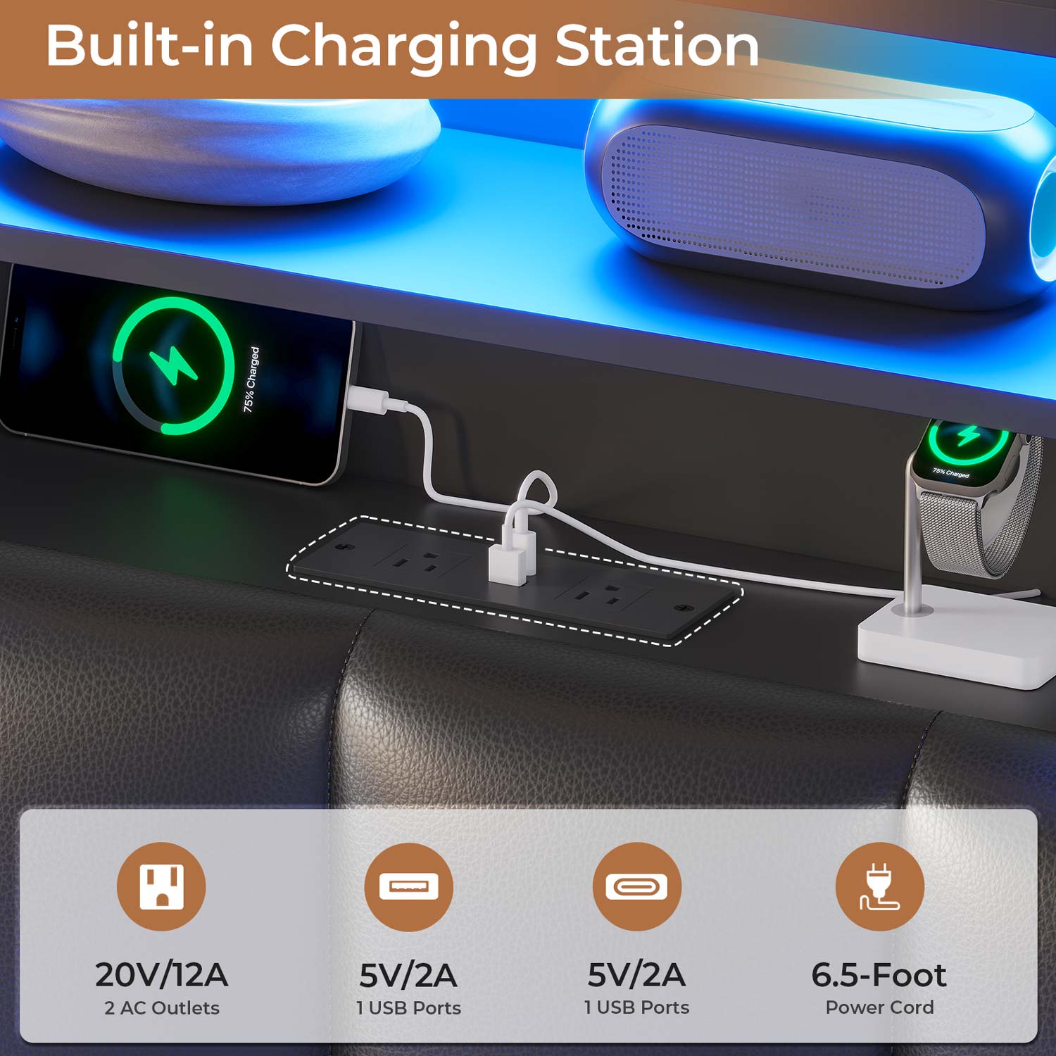 AOGLLATI Bed Frame Black / Twin Wooden Bed Frame Twin Size with Bookcase Headboard Black