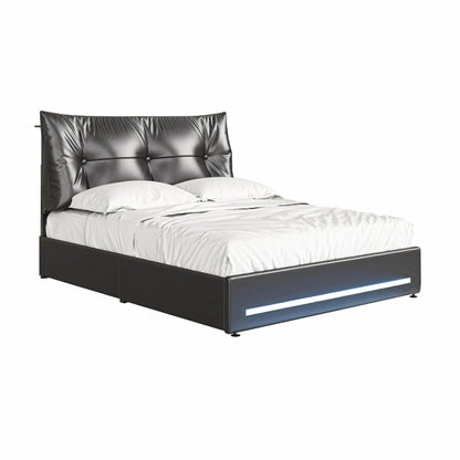 AOGLLATI Bed Frame Upholstered Bed Frame with Headboard