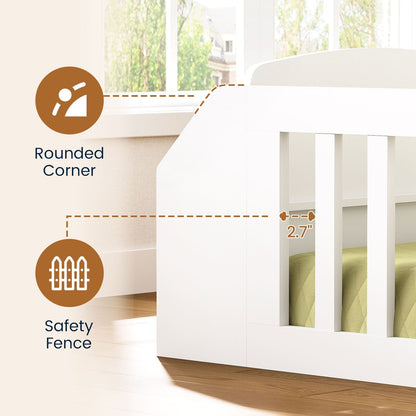 AOGLLATI Bed Frame White / Twin Twin Floor Bed Frame with Both Sides Bookshelf White