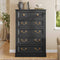 AOGLLATI Dresser Black / Engineered Wood / Modern AOGLLATI Farmhouse Storage Dresser with 5-Drawer Black