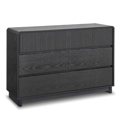AOGLLATI Dresser Black / Engineered Wood / Modern Mid Century Modern 6-Drawer Dresser Black