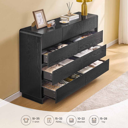 AOGLLATI Dresser Black / Engineered Wood / Modern Mid Century Modern 9-Drawer Dresser Black