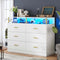 AOGLLATI Dresser White / Engineered Wood / Modern AOGLLATI Dresser for Bedroom with 6 Drawers White