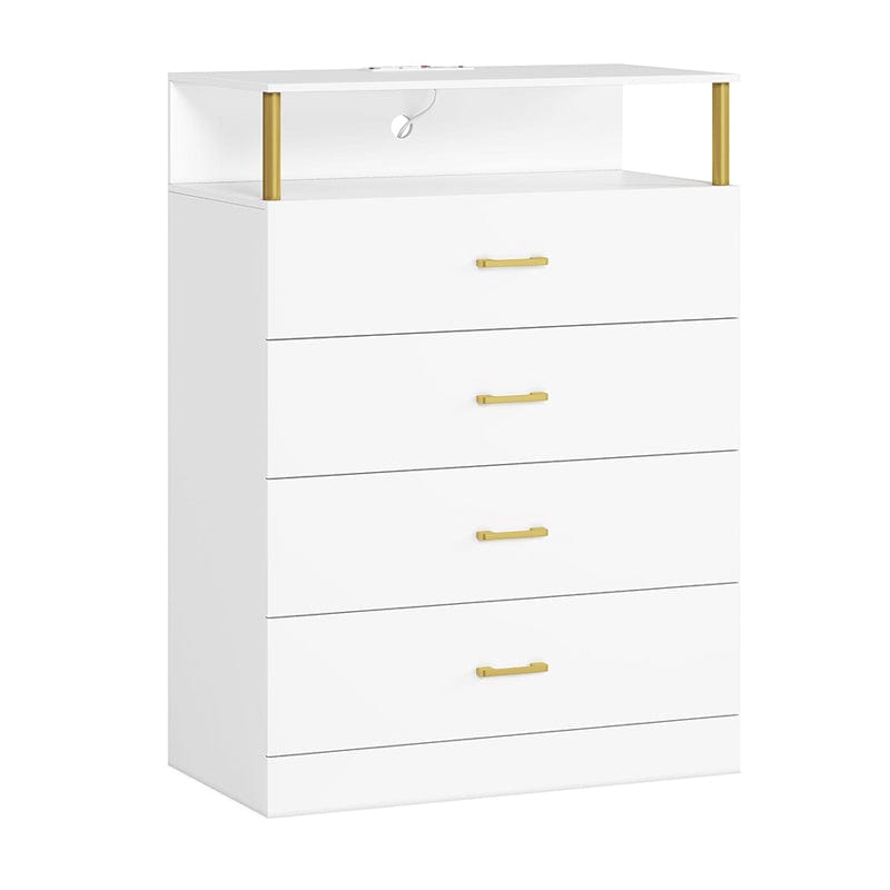AOGLLATI Dresser White / Engineered Wood / Modern Tall Column Dresser White