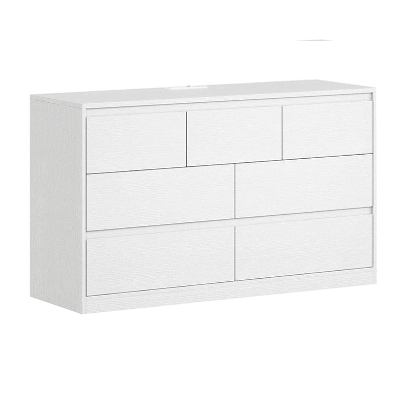 AOGLLATI Dresser White / Engineered Wood / Modern Wooden White Dresser 7 Drawers