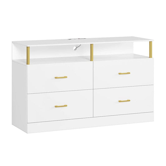 AOGLLATI Dresser White / Modern AOGLLATI White Dresser for Bedroom with 4 Drawers