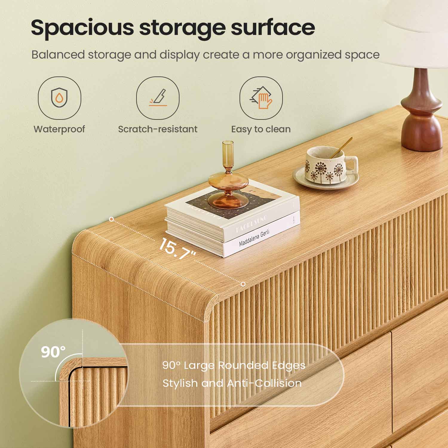 AOGLLATI Dresser Wood / Engineered Wood / Modern Mid Century Modern 5-Drawer Dresser Wood