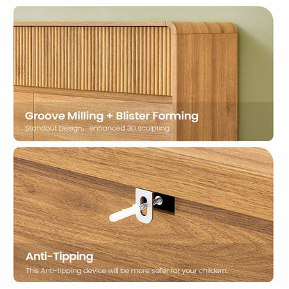 AOGLLATI Dresser Wood / Engineered Wood / Modern Mid Century Modern 6-Drawer Dresser Wood
