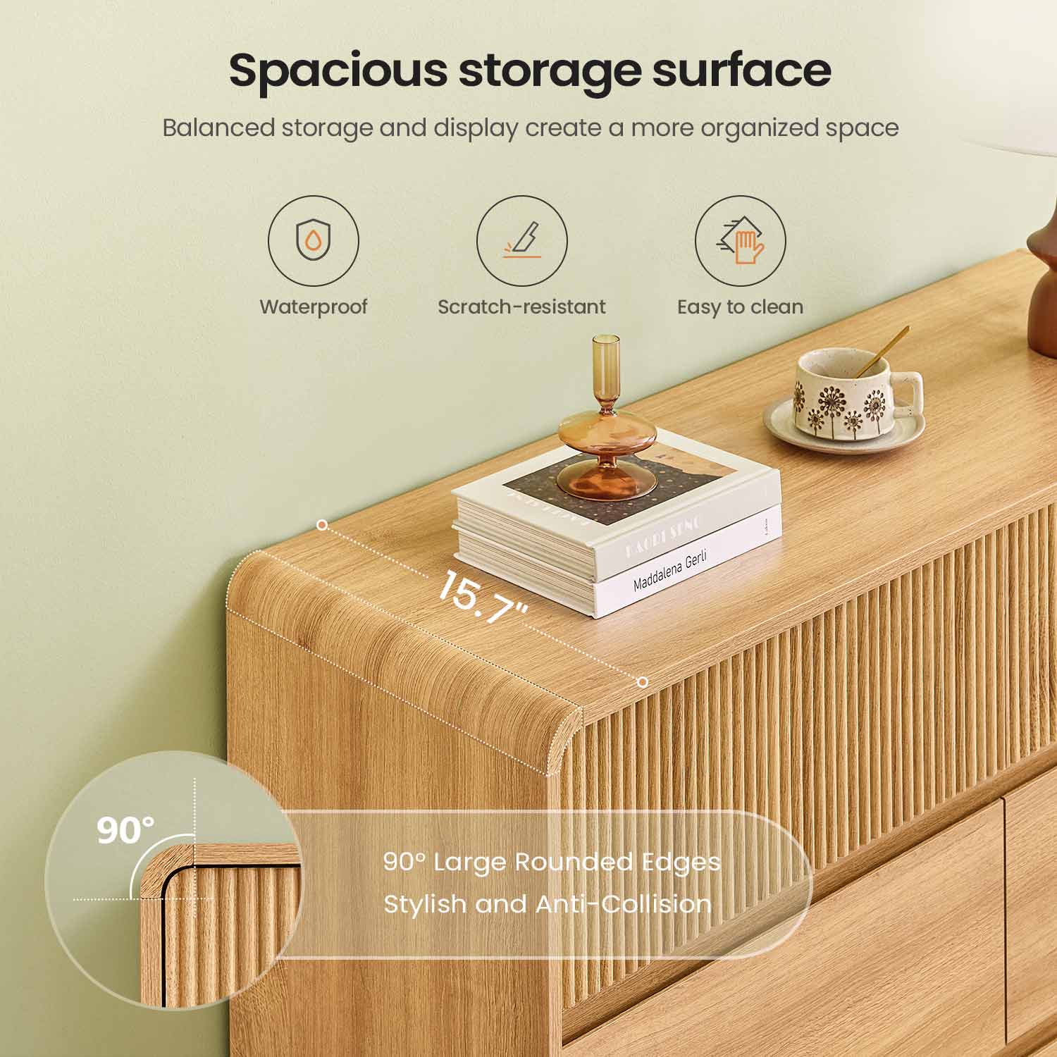 AOGLLATI Dresser Wood / Engineered Wood / Modern Mid Century Modern 6-Drawer Dresser Wood
