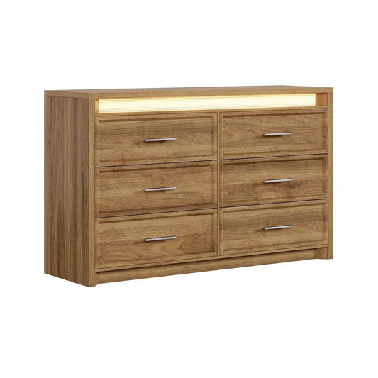 AOGLLATI Dresser Wood / Engineered Wood / Modern Wood Wide Dresser with Lightbox