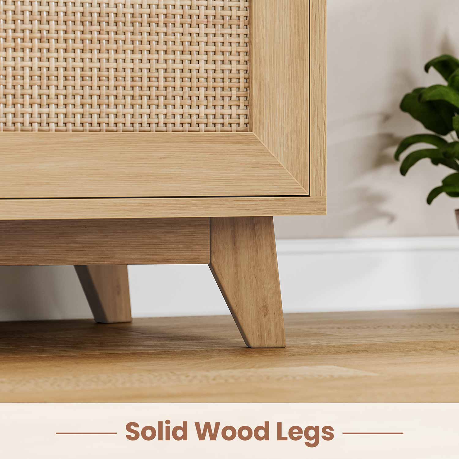 AOGLLATI Nightstands Natural / Rattan / Bohemian AOGLLATI Rattan Nightstand 3 Drawers & Charging Station