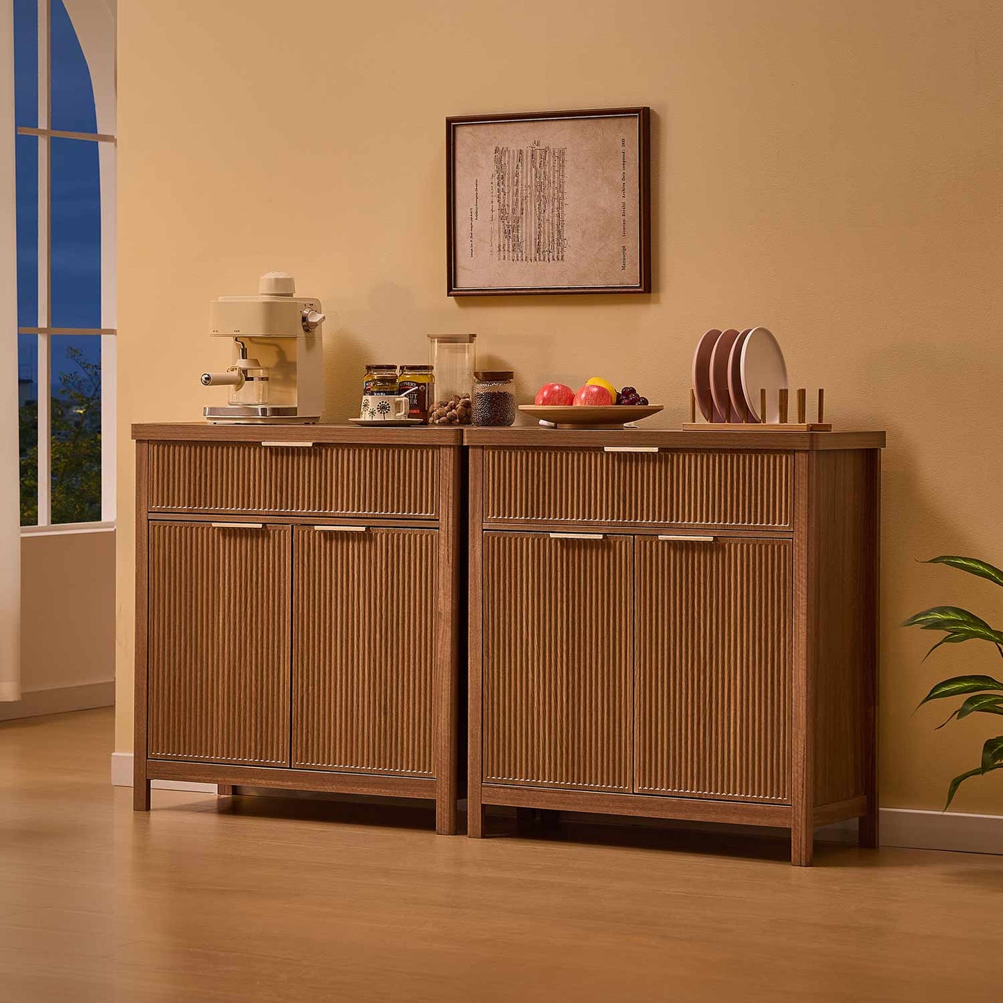 AOGLLATI Storage Cabinet Wood / Drawers / Engineered Wood Sideboard Buffet Storage Cabinet with Drawers Wood