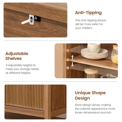 AOGLLATI Storage Cabinet Wood / Drawers / Engineered Wood Sideboard Buffet Storage Cabinet with Drawers Wood