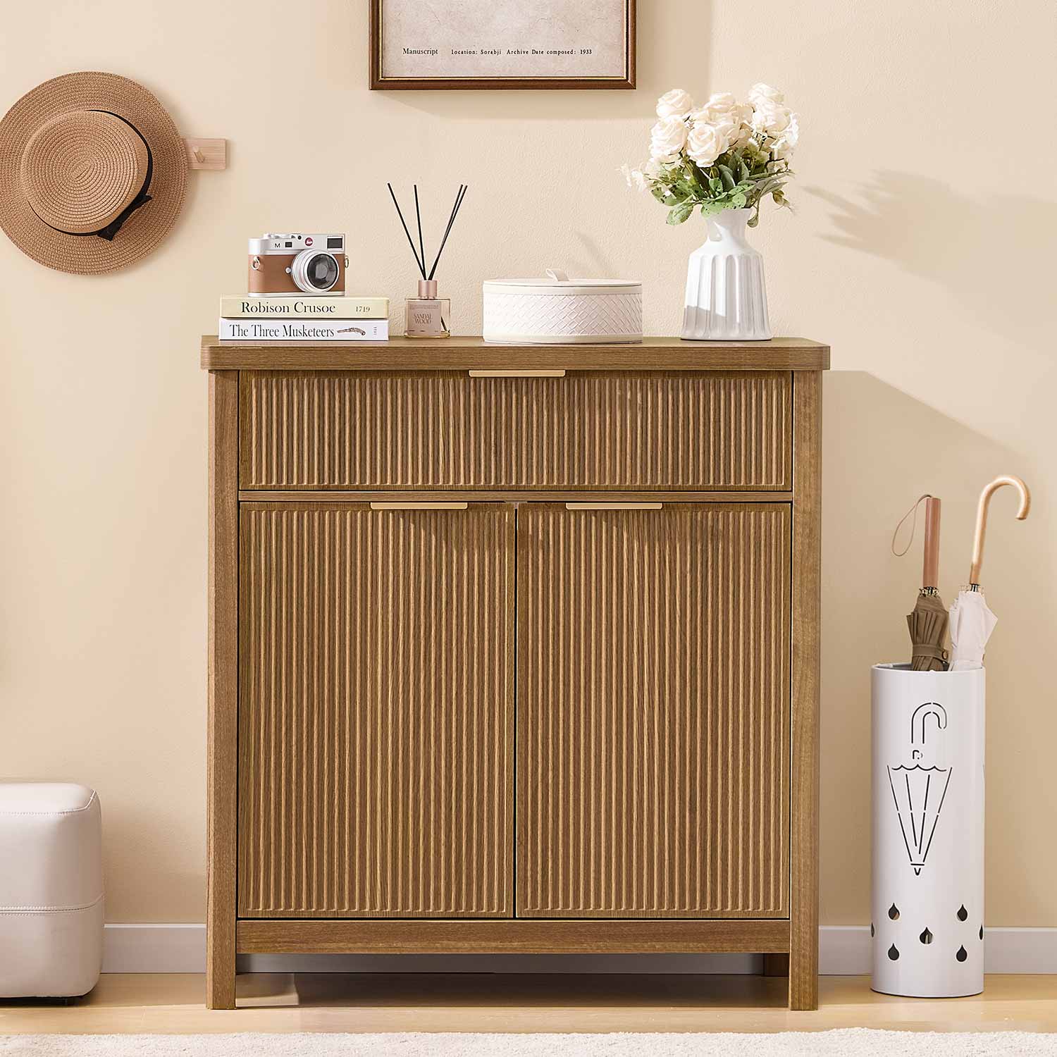 AOGLLATI Storage Cabinet Wood / Drawers / Engineered Wood Sideboard Buffet Storage Cabinet with Drawers Wood