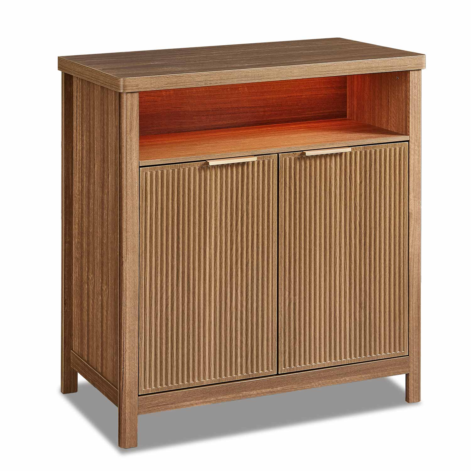 AOGLLATI Storage Cabinet Wood / LED / Engineered Wood LED Sideboard Buffet Storage Cabinet Wood