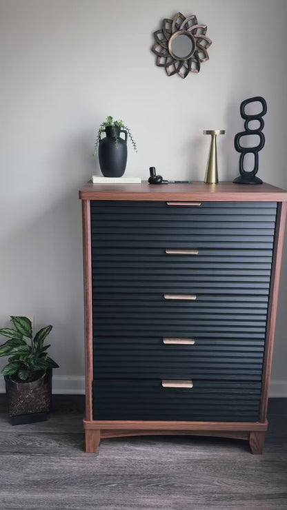 Retro 5-Drawer Dresser Black
